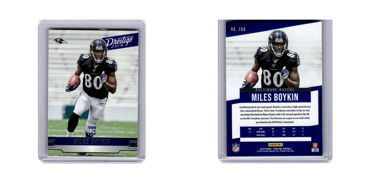Miles Boykin Rookie 2019 Panini Prestige #266 Baltimore Ravens Football Card NM