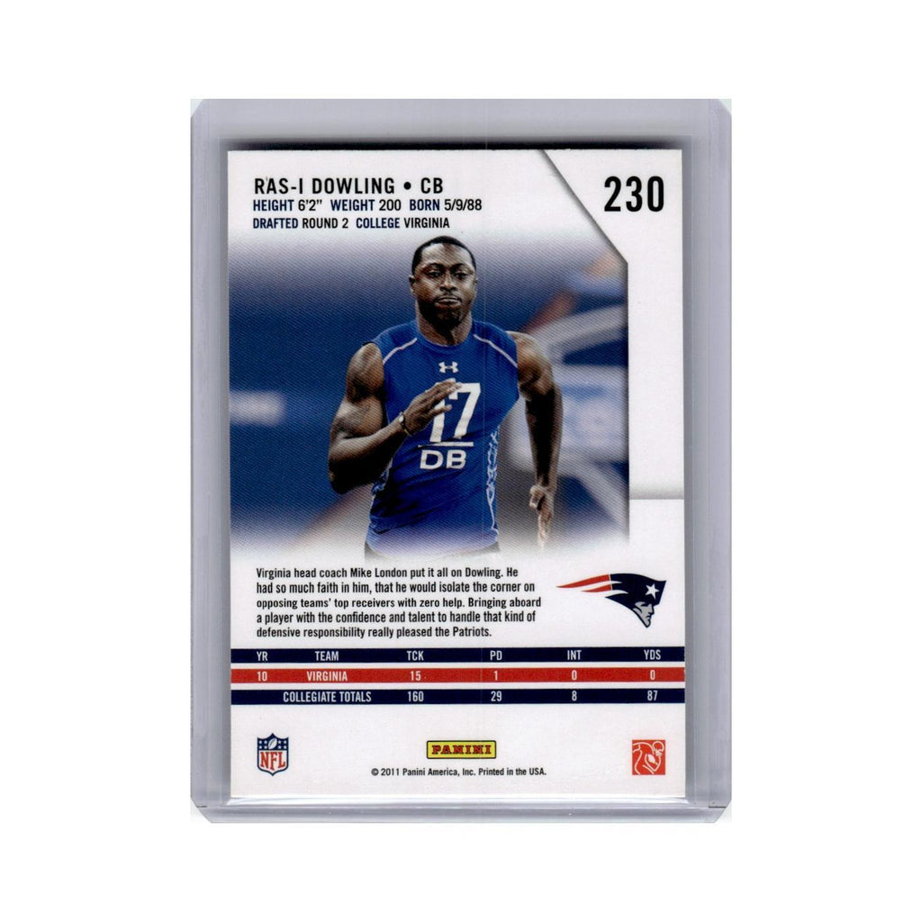 Ras-I Dowling Rookie 2011 Panini Rookies & Stars #230 New England Patriots NM