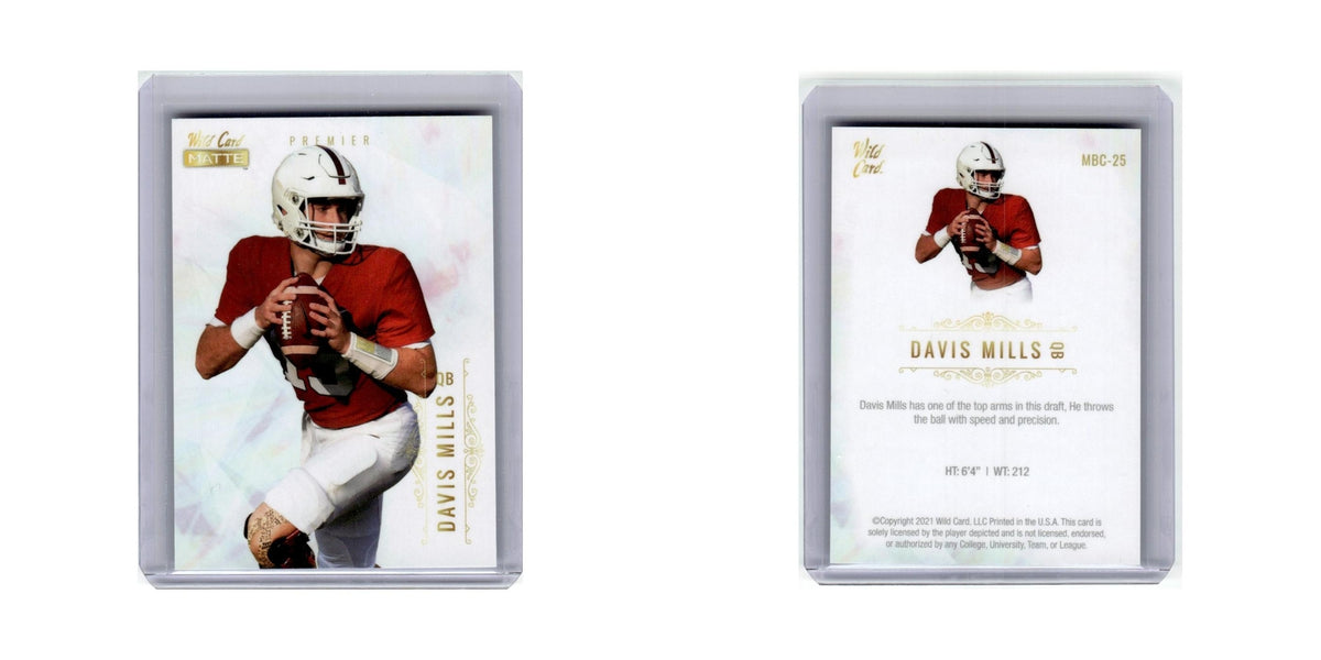 Davis Mills 2021 Wild Card Matte Premier #MBC-25 Stanford Cardinal NM