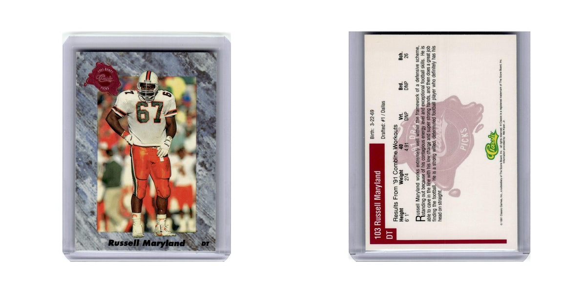 Russell Maryland 1991 Classic Draft Picks #103 Football Card NM