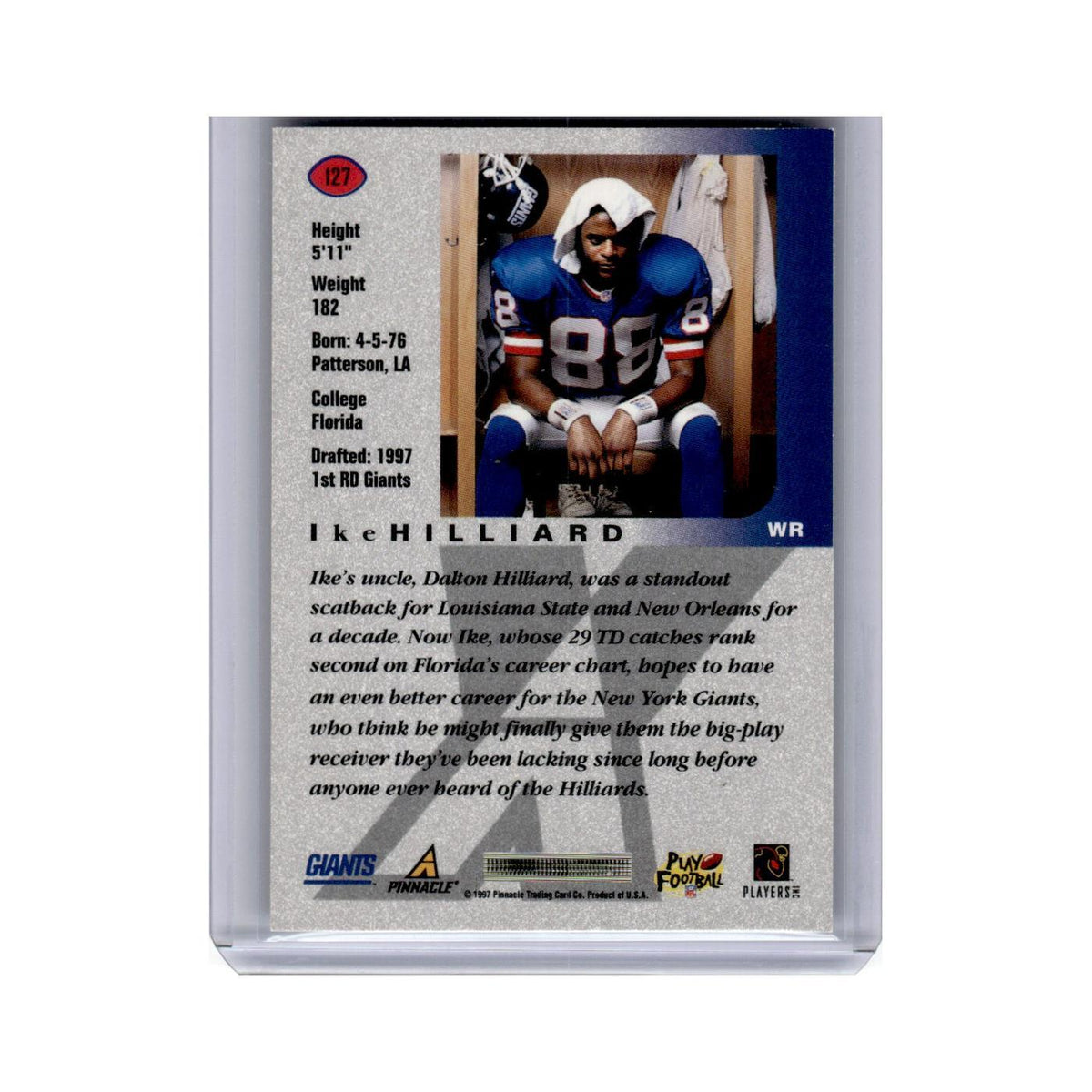 Ike Hilliard 1997 Pinnacle Xpress #127 Baltimore Ravens Football Card NM