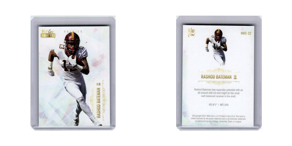 Rashod Bateman 2021 Wild Card Matte Premier #MBC-22 Minnesota Golden Gophers NM