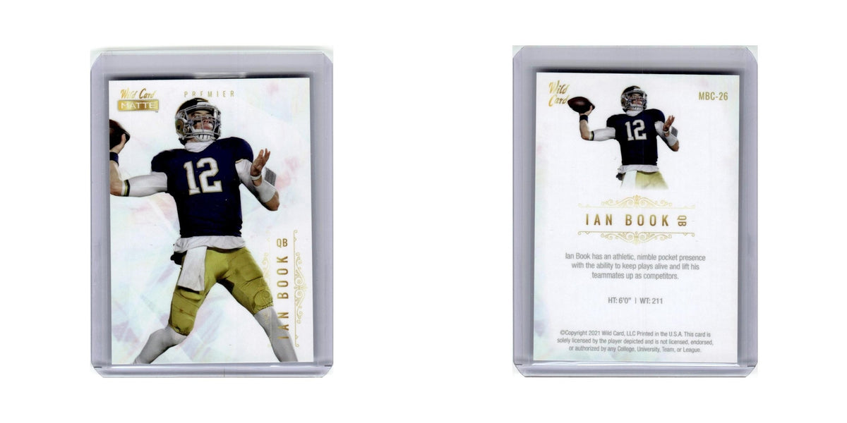 Ian Book 2021 Wild Card Matte Premier #MBC-26 Notre Dame Fighting Irish NM