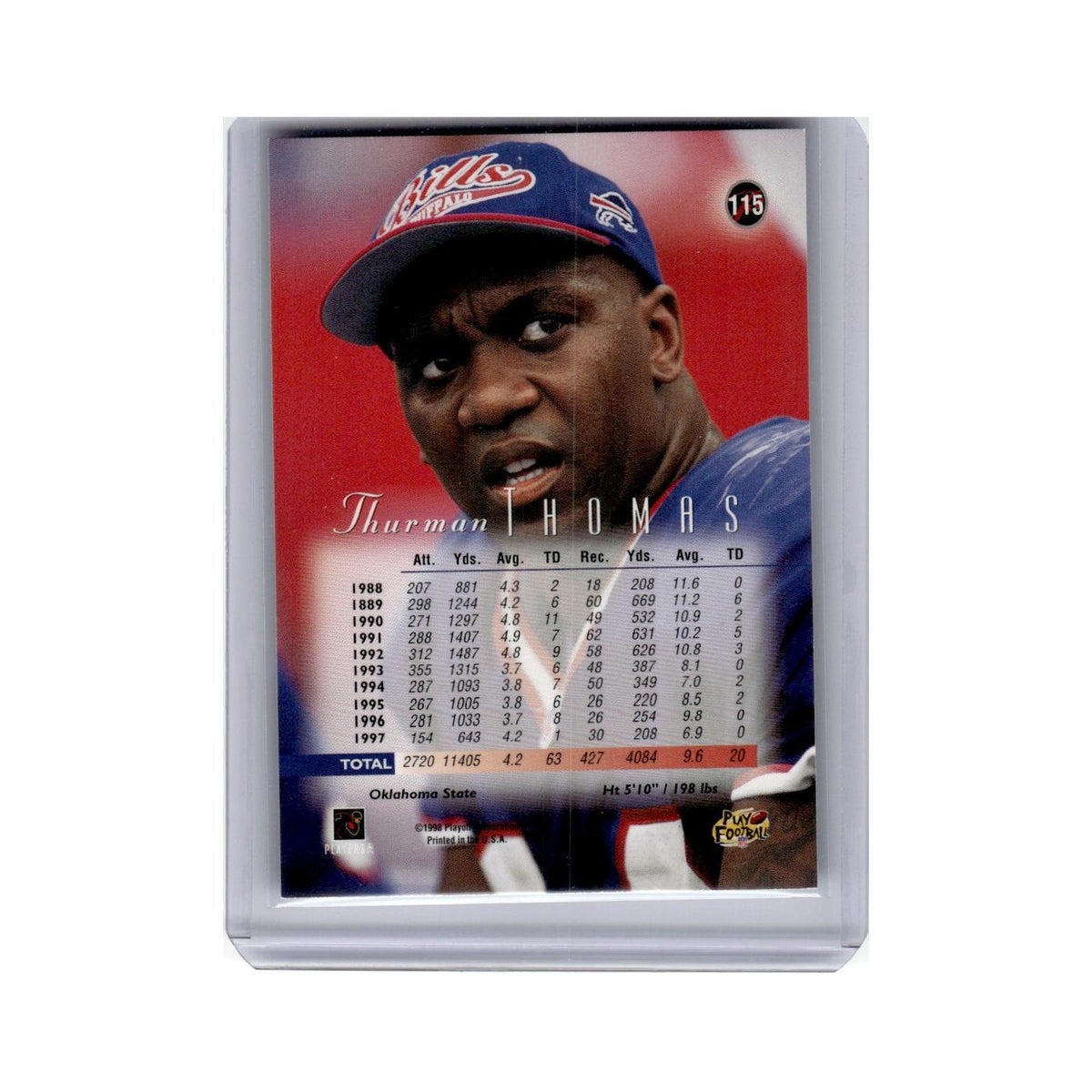 Thurman Thomas 1998 Playoff Prestige #115 Buffalo Bills Football Card NM