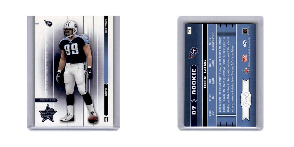 Rien Long Rookie 2003 Leaf Rookies & Stars #173 Tennessee Titans NM