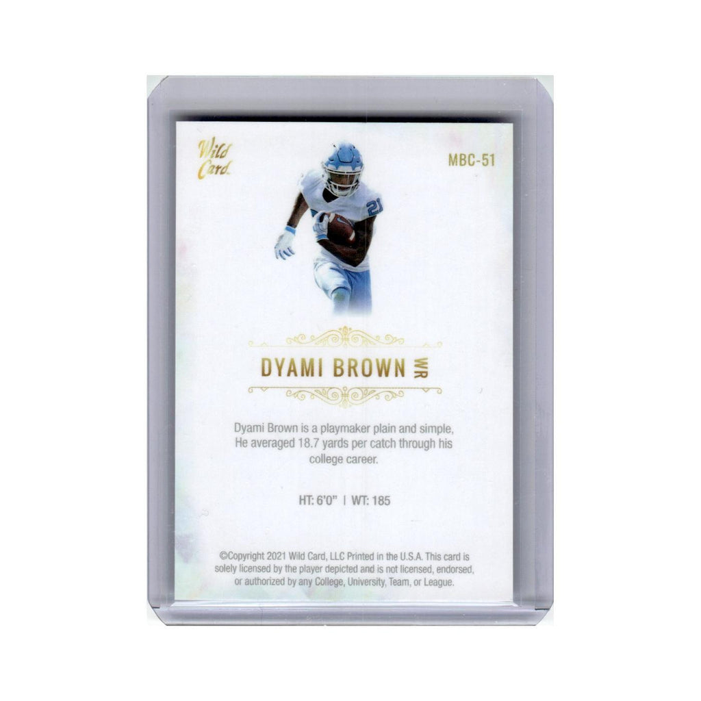 Dyami Brown 2021 Wild Card Matte Premier #MBC-51 North Carolina Tar Heels NM