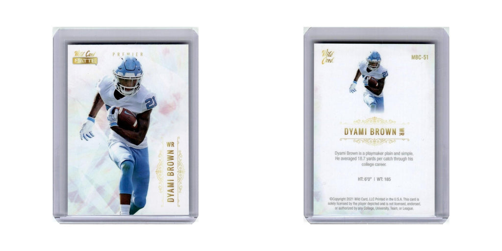 Dyami Brown 2021 Wild Card Matte Premier #MBC-51 North Carolina Tar Heels NM