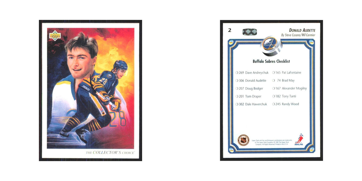 Donald Audette 1992 Upper Deck #2 Buffalo Sabres Hockey Card NM