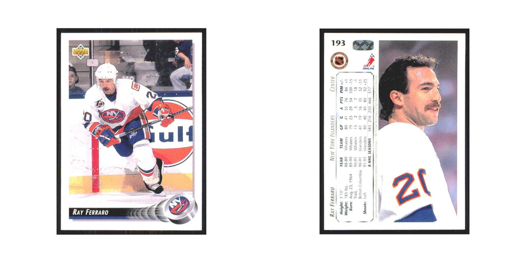 Ray Ferraro 1992 Upper Deck #193 New York Islanders Hockey Card NM