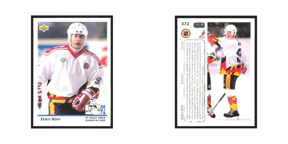Ernst Kopf 1992 Upper Deck #372 Germany Hockey Card NM