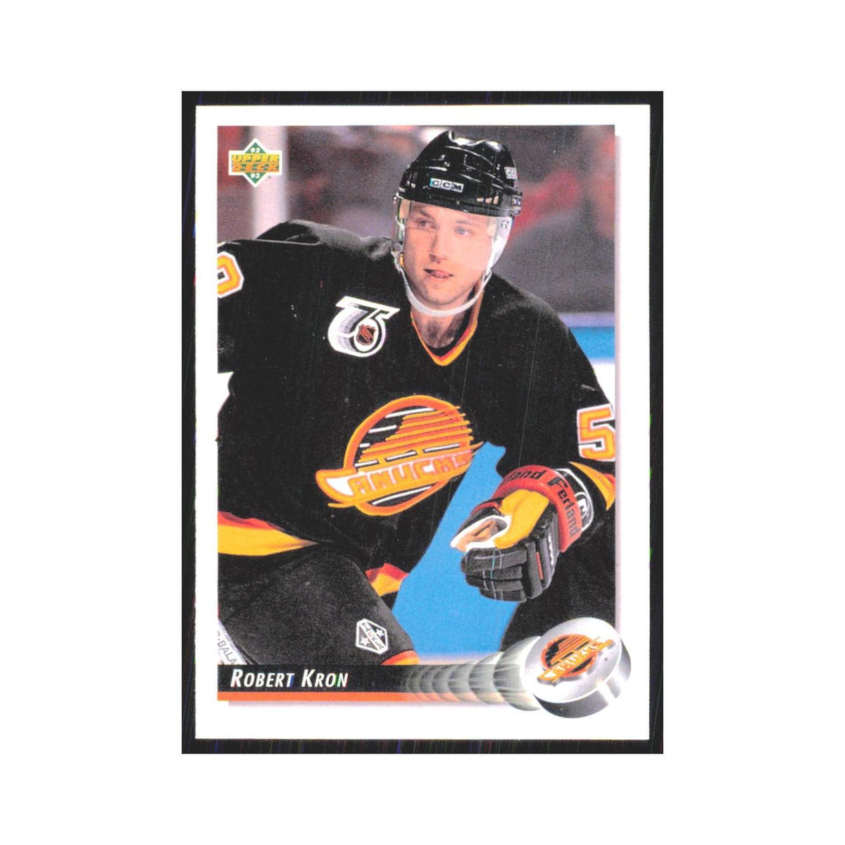 Robert Kron 1992 Upper Deck #69 Vancouver Canucks Hockey Card NM