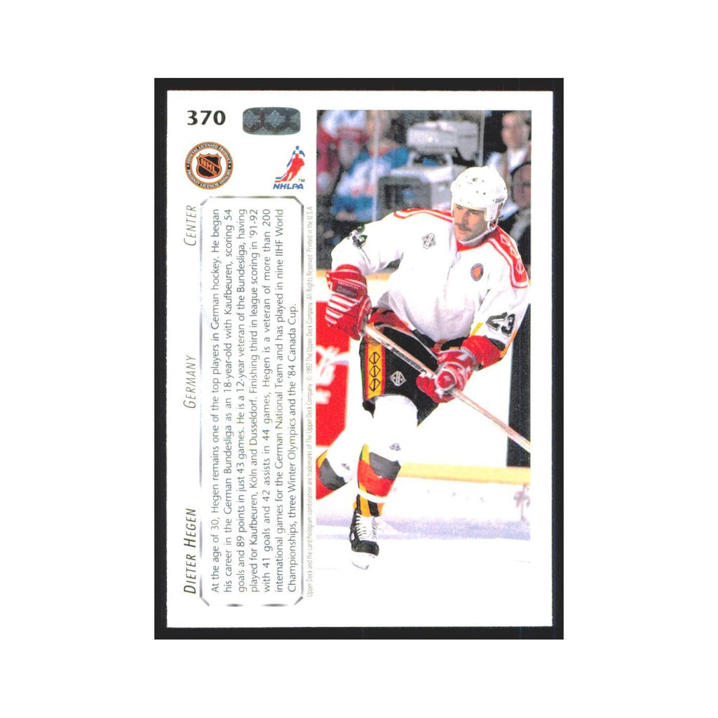 Dieter Hegen 1992 Upper Deck #370 Germany Hockey Card NM