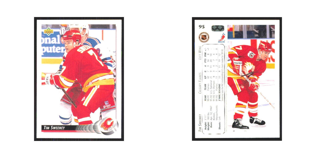 Tim Sweeney 1992 Upper Deck #95 Calgary Flames Hockey Card NM