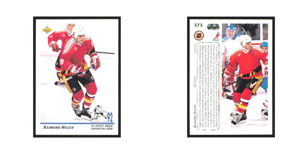 Raimond Hilger 1992 Upper Deck #373 Germany Hockey Card NM