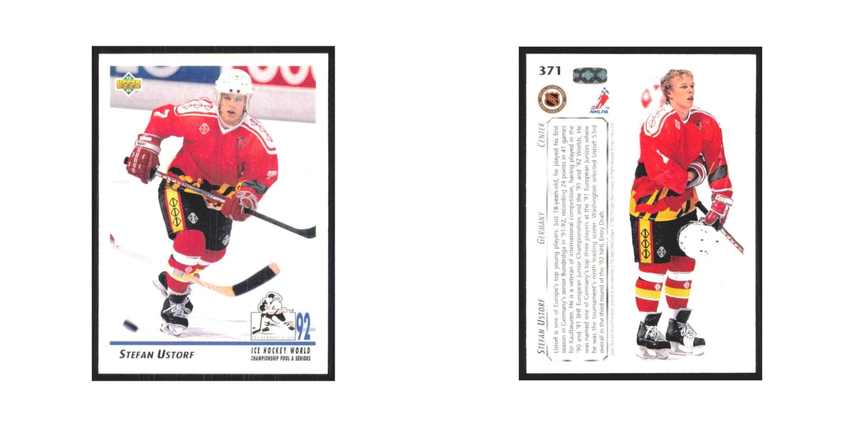 Stefan Ustorf 1992 Upper Deck #371 Germany Hockey Card NM