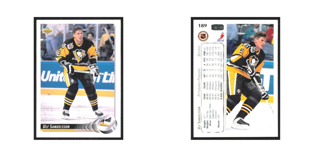 Ulf Samuelsson 1992 Upper Deck #189 Pittsburgh Penguins Hockey Card NM