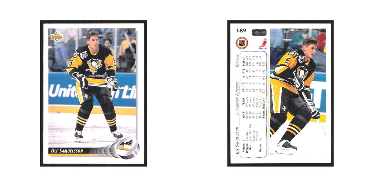 Ulf Samuelsson 1992 Upper Deck #189 Pittsburgh Penguins Hockey Card NM