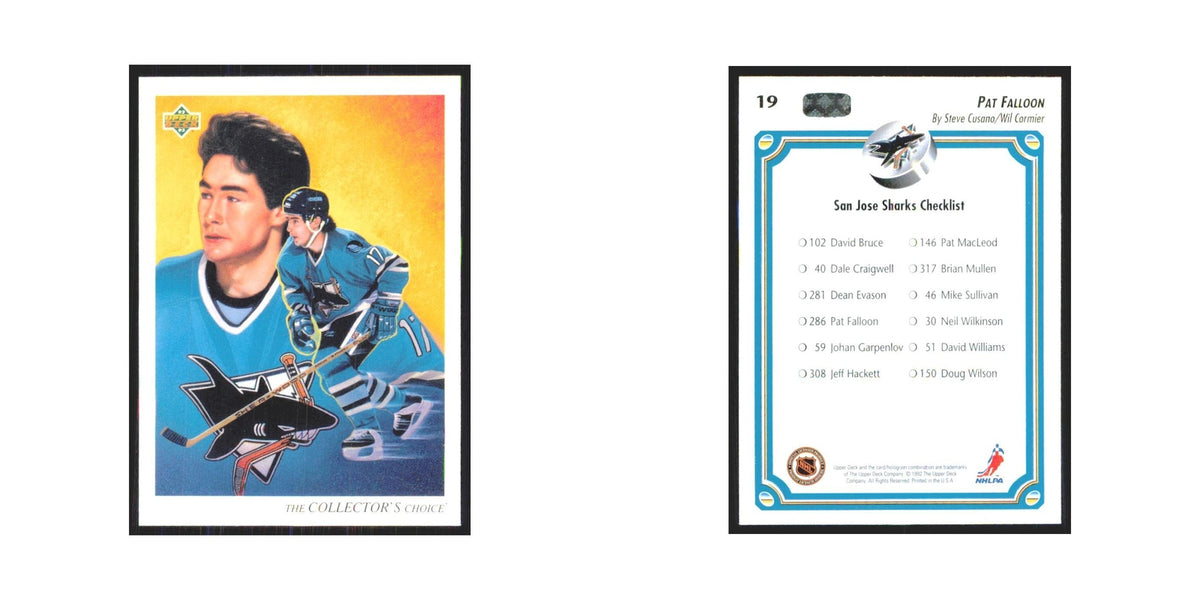 Pat Falloon 1992 Upper Deck #19 San Jose Sharks Hockey Card NM