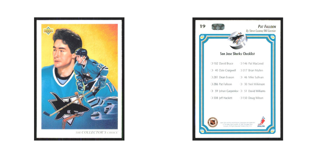 Pat Falloon 1992 Upper Deck #19 San Jose Sharks Hockey Card NM
