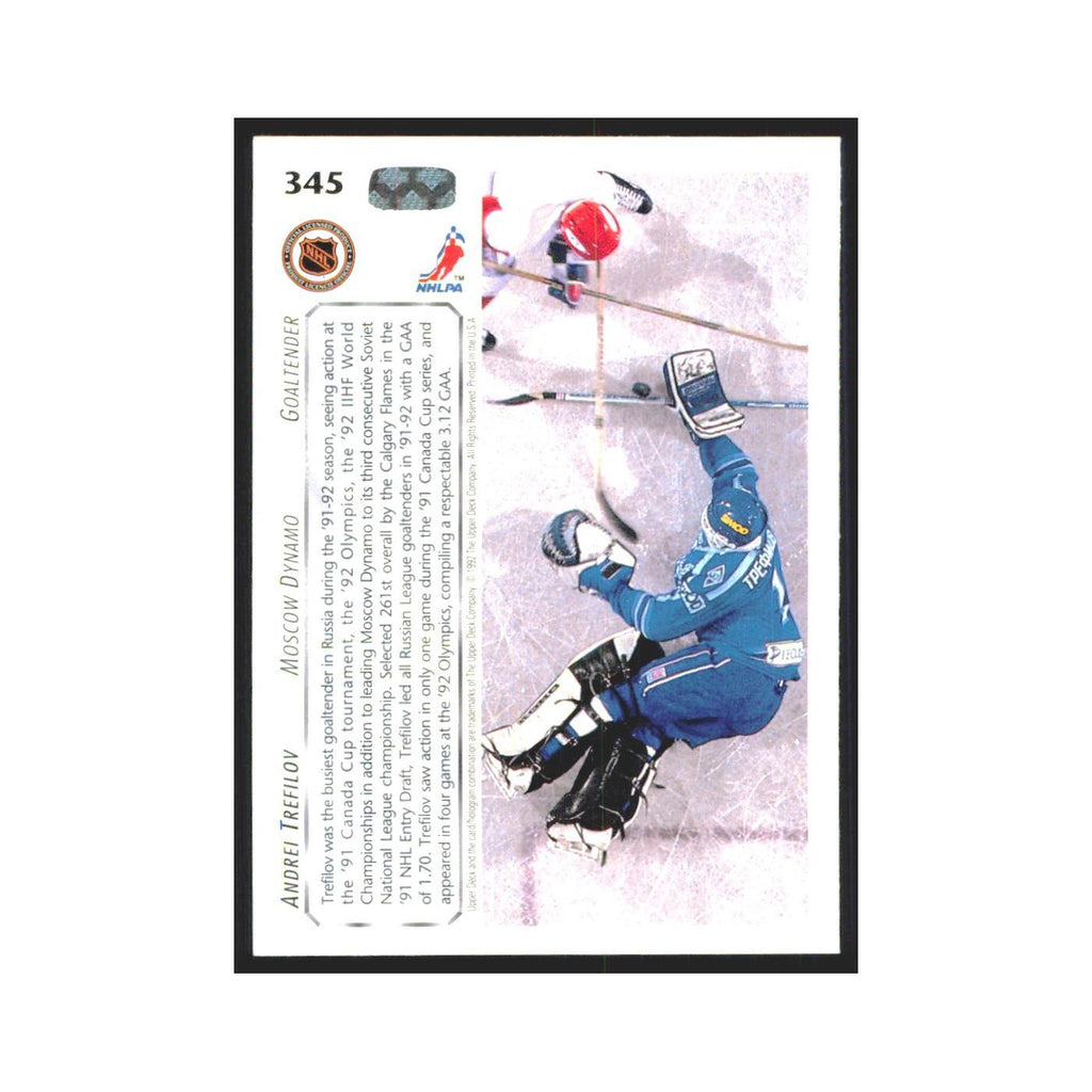 Andrei Trefilov 1992 Upper Deck #345 Dynamo Moscow Hockey Card NM