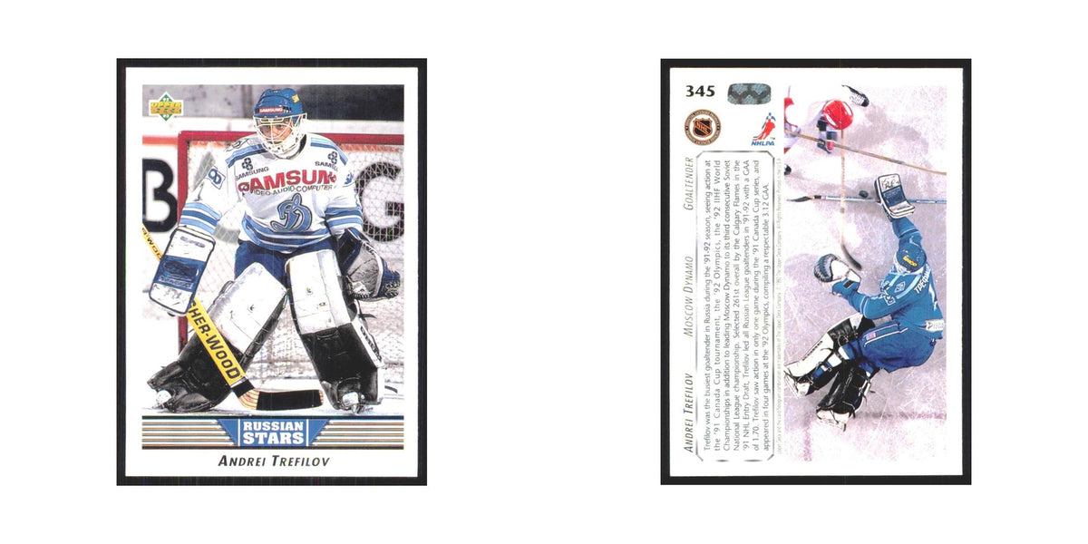Andrei Trefilov 1992 Upper Deck #345 Dynamo Moscow Hockey Card NM