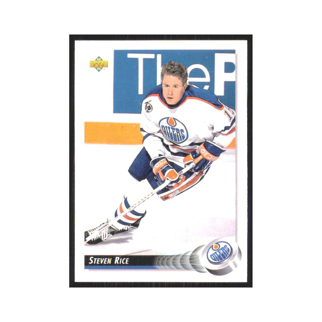 Steven Rice 1992 Upper Deck #98 Edmonton Oilers Hockey Card NM