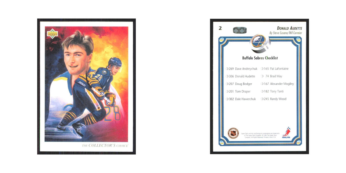 Donald Audette 1992 Upper Deck #2 Buffalo Sabres Hockey Card NM