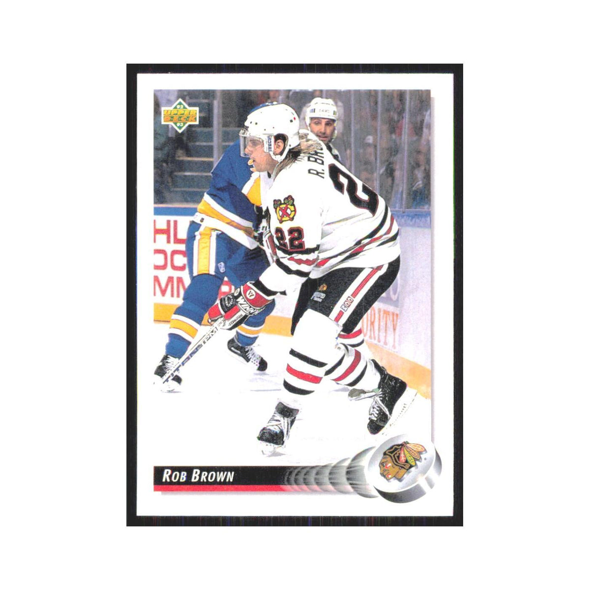 Rob Brown 1992 Upper Deck #387 Chicago Blackhawks Hockey Card NM