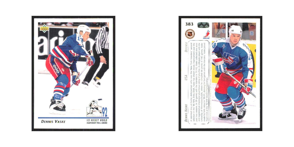 Dennis Vaske 1992 Upper Deck #383 USA Hockey Card NM