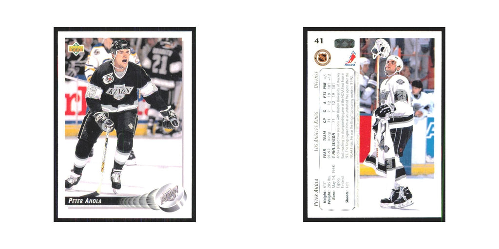 Peter Ahola 1992 Upper Deck #41 Los Angeles Kings Hockey Card NM