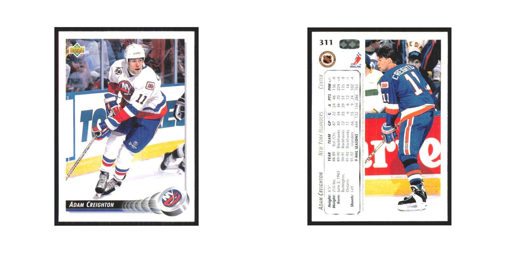 Adam Creighton 1992 Upper Deck #311 New York Islanders Hockey Card NM