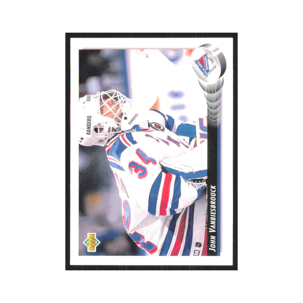 John Vanbiesbrouck 1992 Upper Deck #44 New York Rangers Hockey Card NM