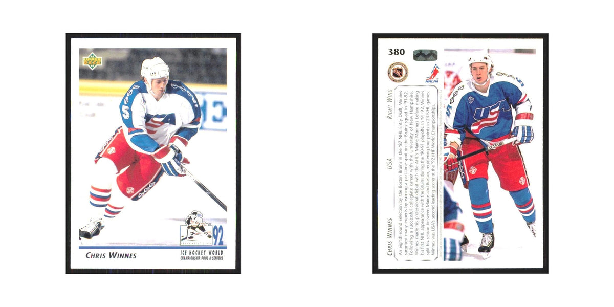 Chris Winnes 1992 Upper Deck #380 USA Hockey Card NM