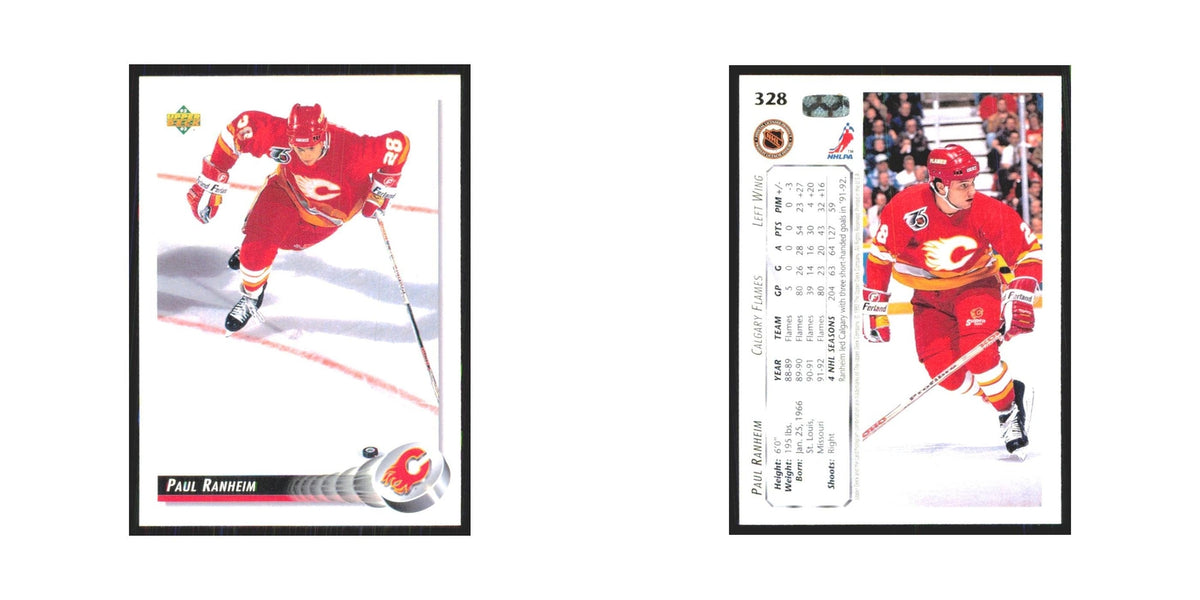 Paul Ranheim 1992 Upper Deck #328 Calgary Flames Hockey Card NM