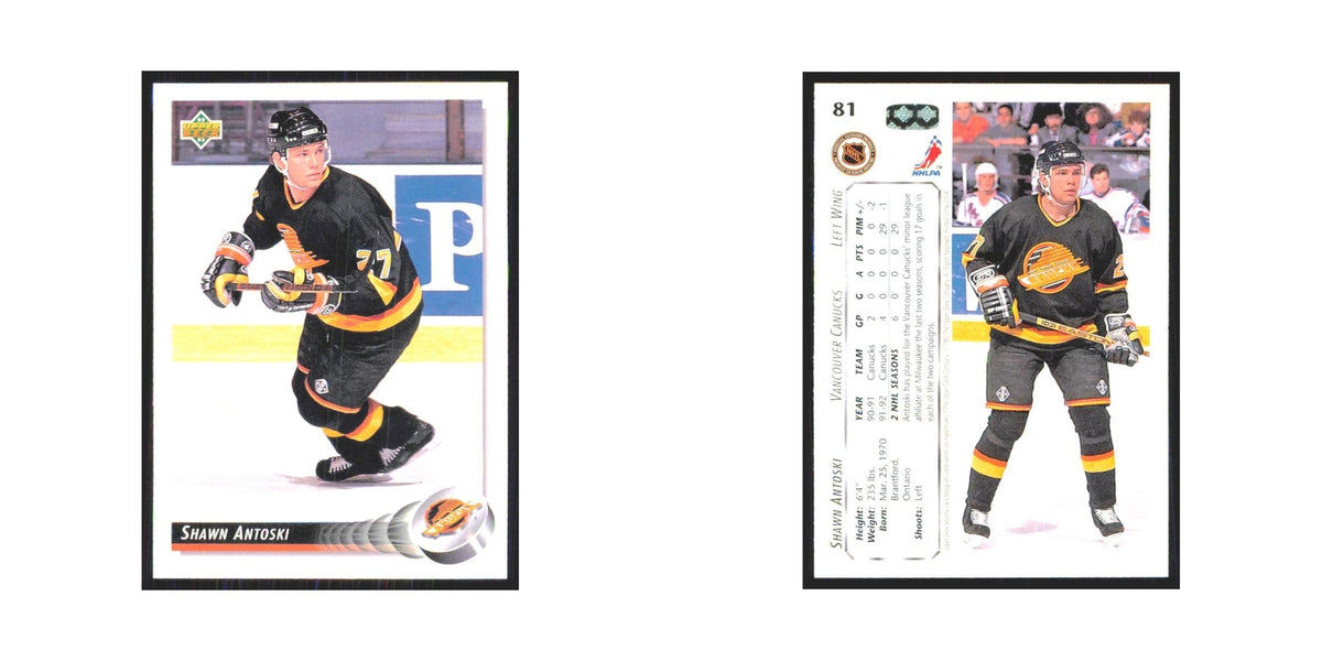 Shawn Antoski 1992 Upper Deck #81 Vancouver Canucks Hockey Card NM