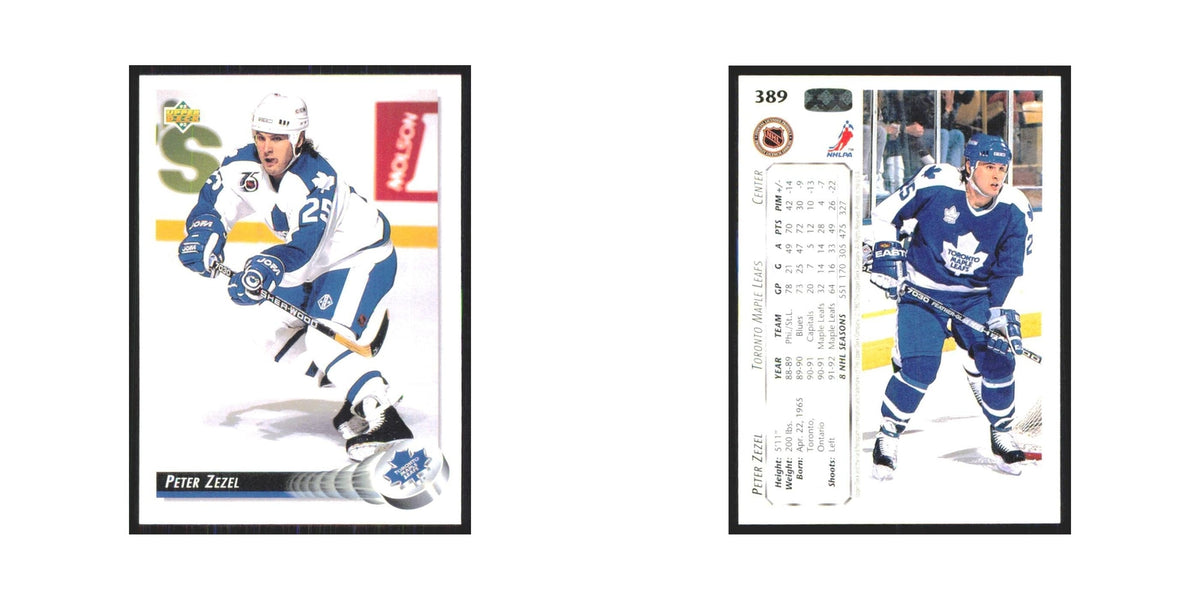 Peter Zezel 1992 Upper Deck #389 Toronto Maple Leafs Hockey Card NM