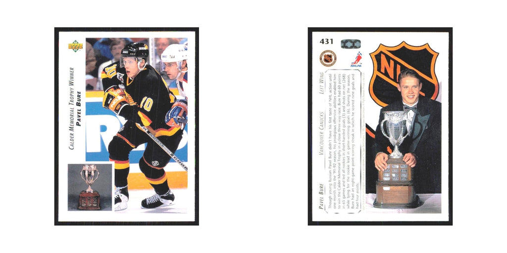 Pavel Bure 1992 Upper Deck #431 Vancouver Canucks Hockey Card NM