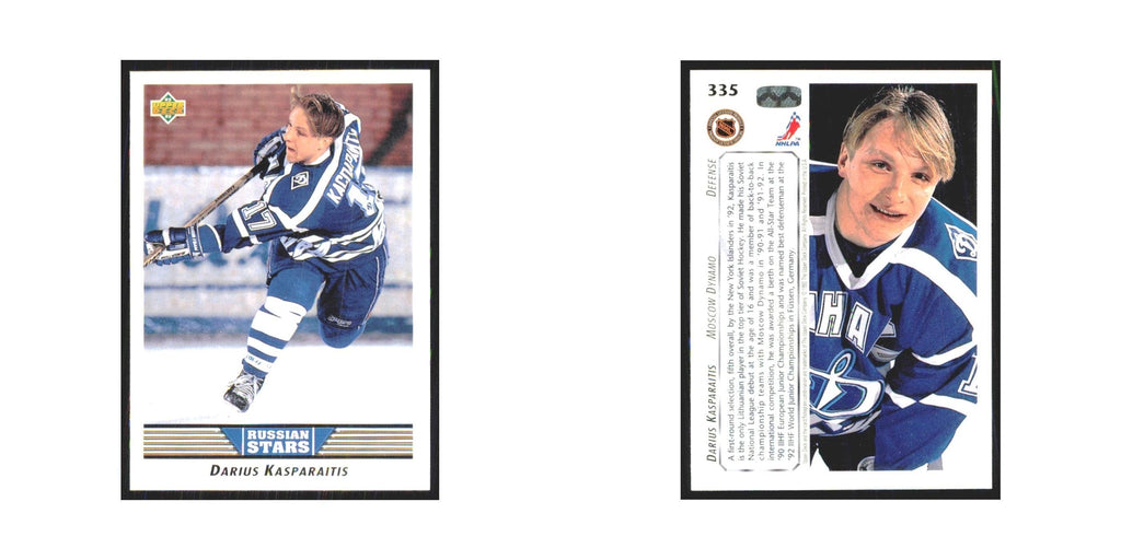 Darius Kasparaitis 1992 Upper Deck #335 Dynamo Moscow Hockey Card NM