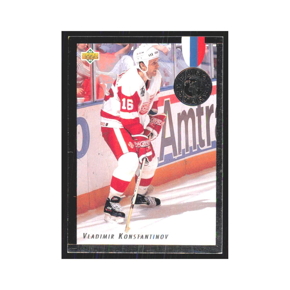 Vladimir Konstantinov 1992 Upper Deck #E10 Detroit Red Wings Hockey Card NM