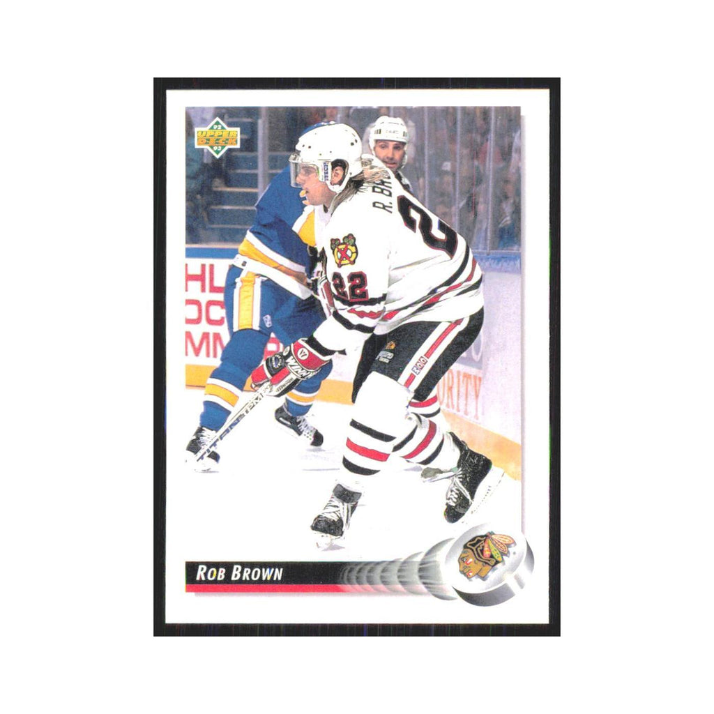 Rob Brown 1992 Upper Deck #387 Chicago Blackhawks Hockey Card NM