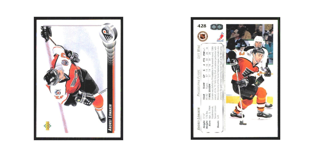 Andrei Lomakin 1992 Upper Deck #428 Philadelphia Flyers Hockey Card NM
