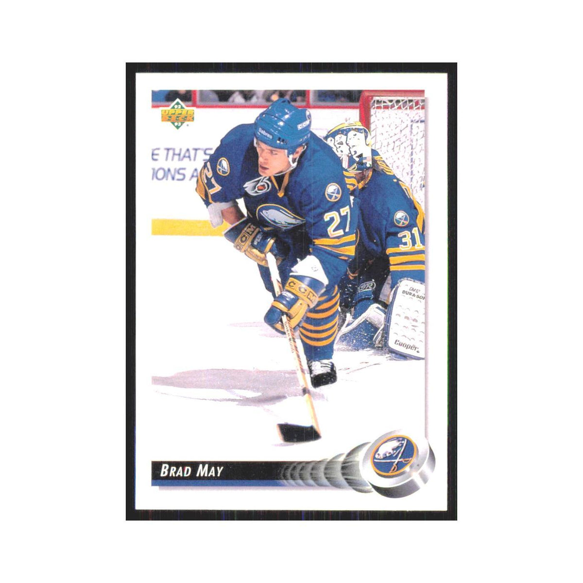 Brad May 1992 Upper Deck #74 Buffalo Sabres Hockey Card NM