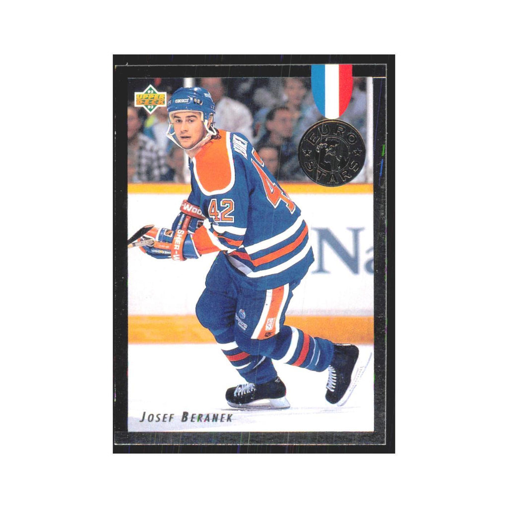 Josef Beranek 1992 Upper Deck #E11 Edmonton Oilers Hockey Card NM