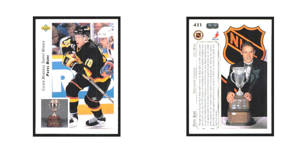 Pavel Bure 1992 Upper Deck #431 Vancouver Canucks Hockey Card NM