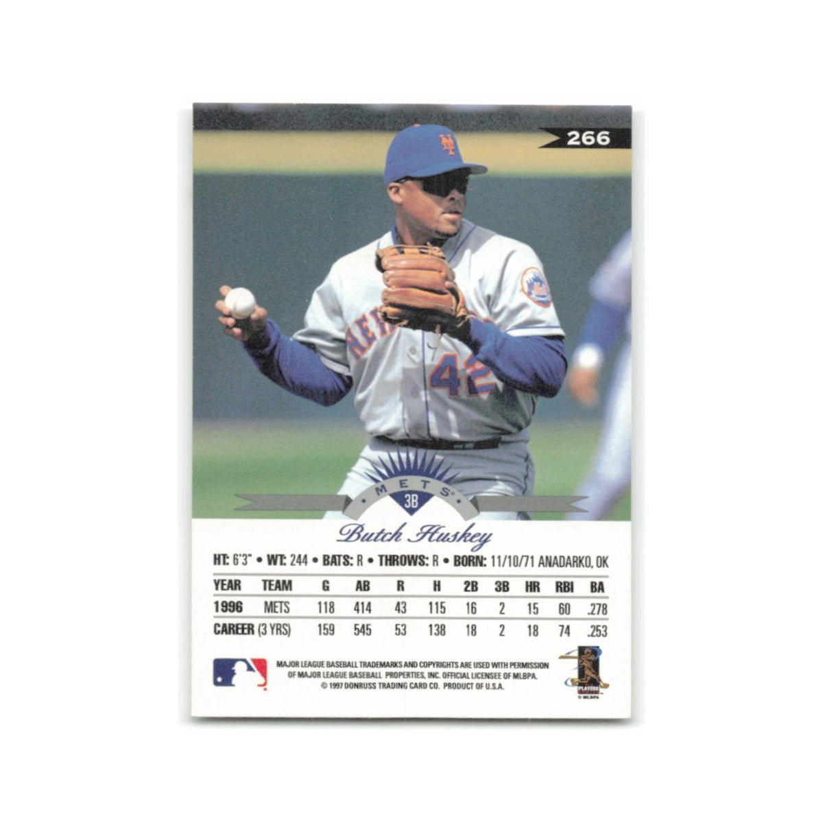 Butch Huskey 1997 Leaf #266 New York Mets Baseball Card NM