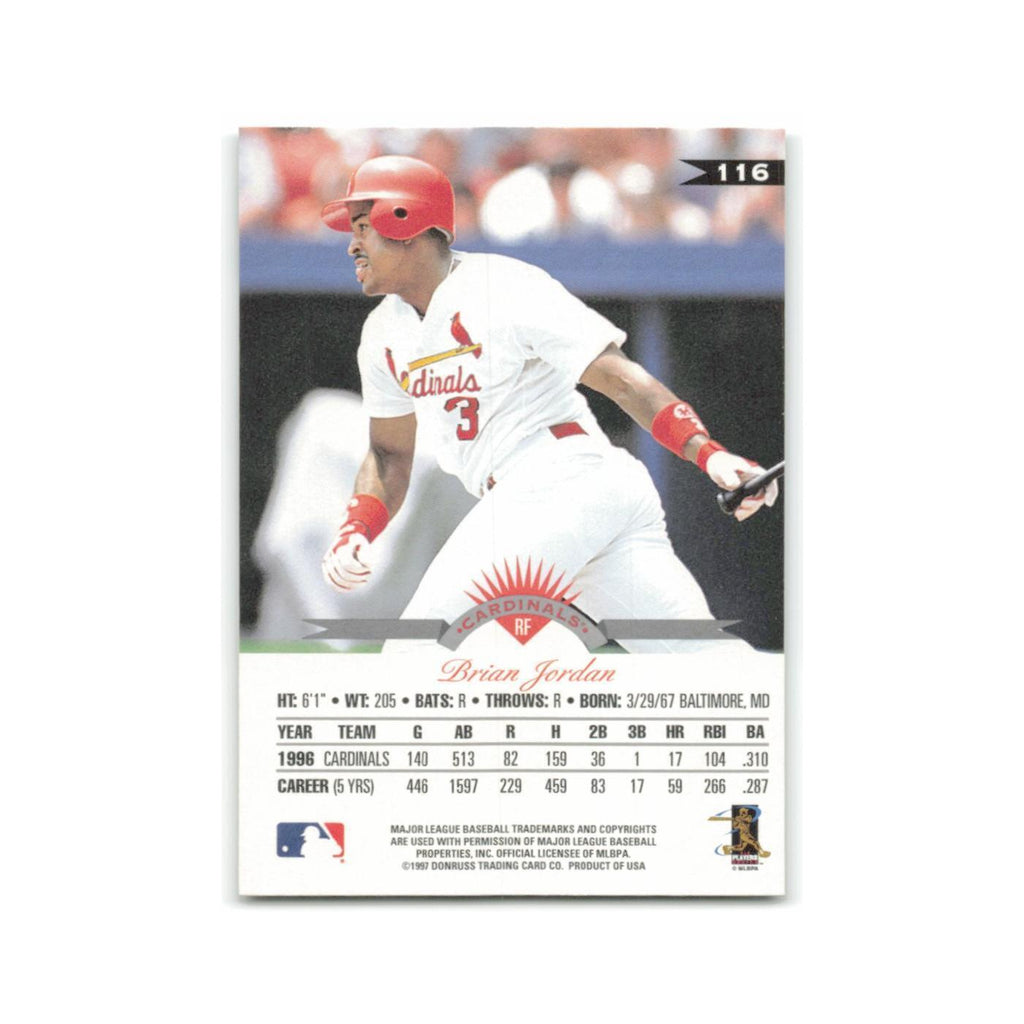 Brian Jordan 1997 Leaf #116 St. Louis Cardinals Baseball Card NM
