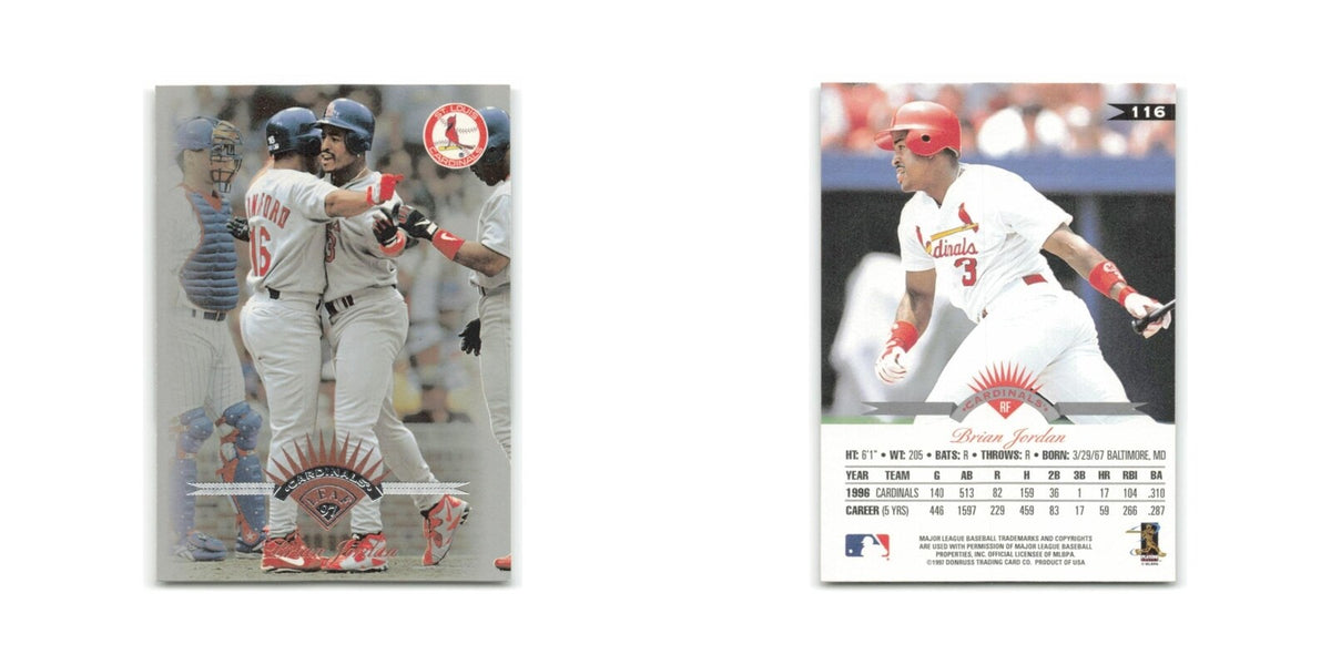 Brian Jordan 1997 Leaf #116 St. Louis Cardinals Baseball Card NM