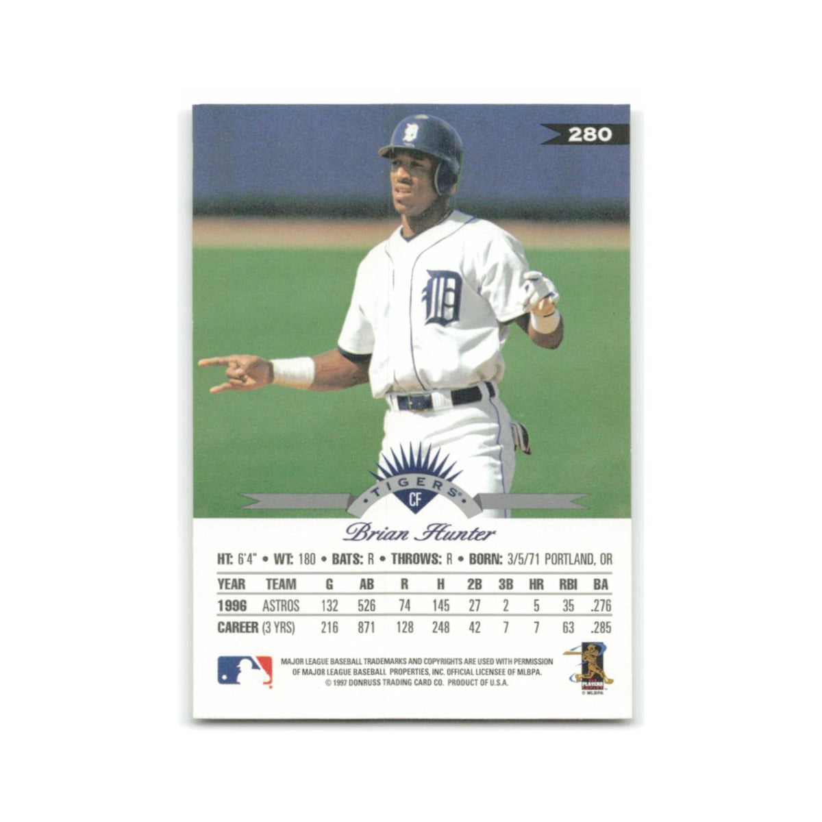 Brian Hunter 1997 Leaf #280 Detroit Tigers Baseball Card NM