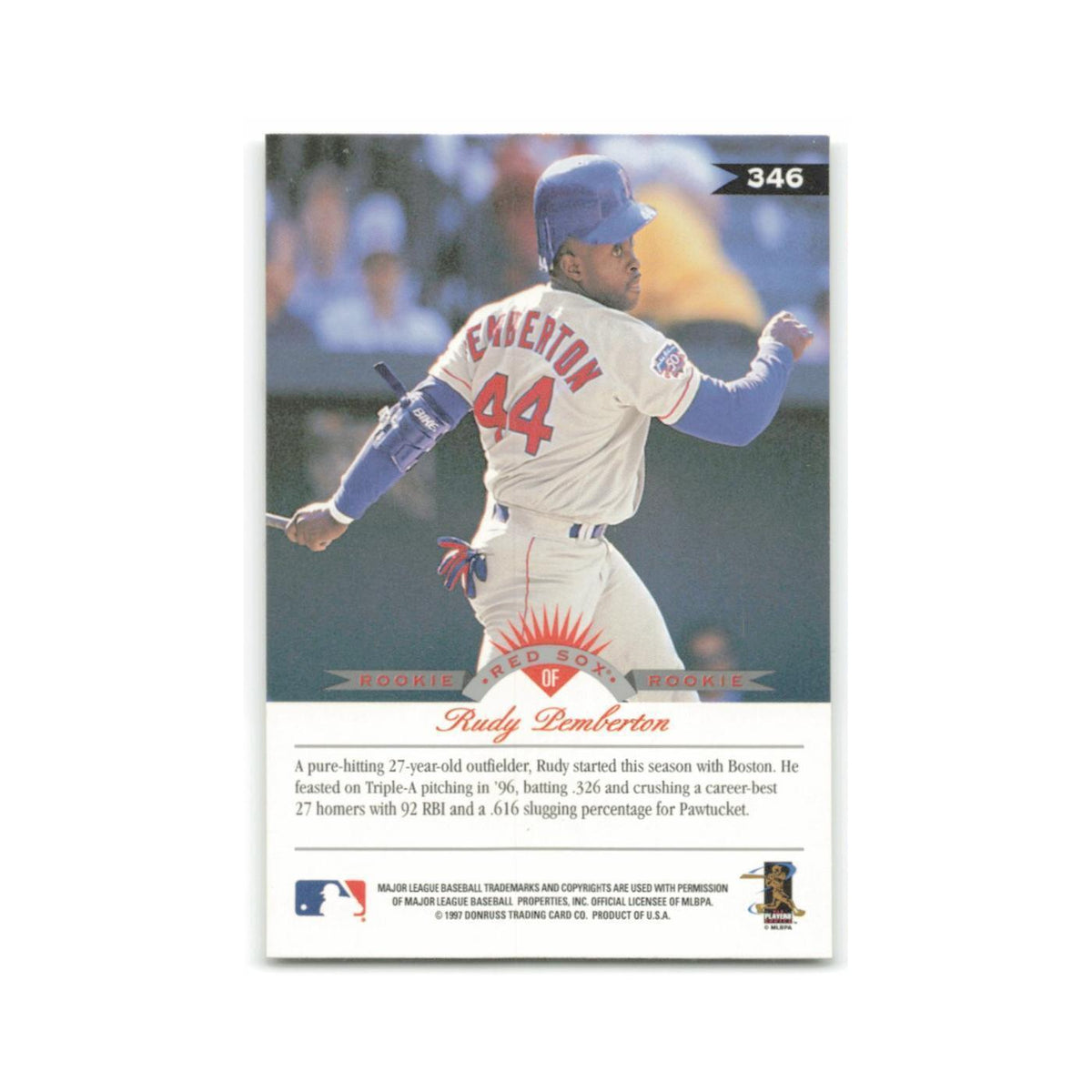 Rudy Pemberton Rookie 1997 Leaf #346 Boston Red Sox Baseball Card NM