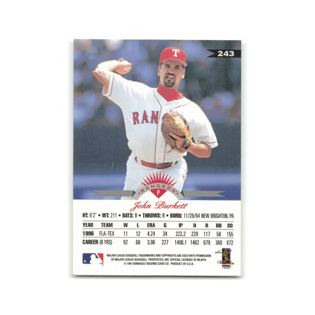 John Burkett 1997 Leaf #243 Texas Rangers Baseball Card NM